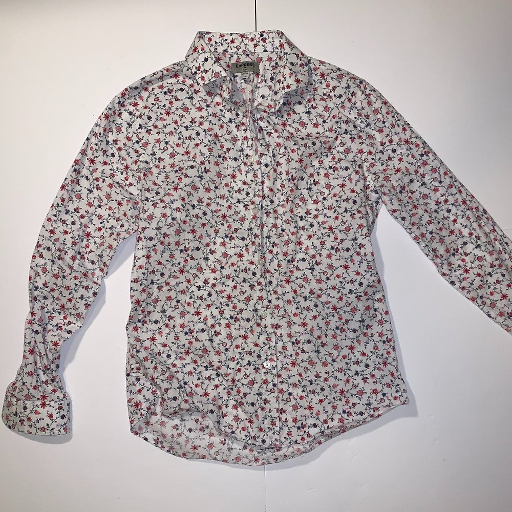 Express Men's Floral Print Button Down